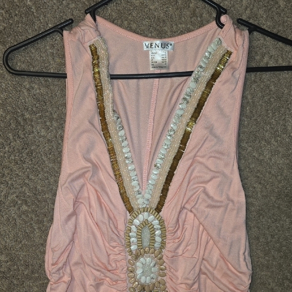 VENUS Pink Halter Mini Dress with Ruched Details - Picture 2 of 4